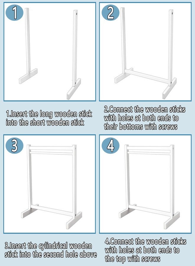 سيفانير رف ملابس للدمى من سيفانر مكون من 11 قطعة مع علاقات ملابس خشبية لملابس الدمى مقاس 18 بوصة، علاقات صغيرة، إكسسوارات خزانة ملابس، لوازم حفلات استقبال المولود الجديد لبيت الدمى (أبيض) - Image 3